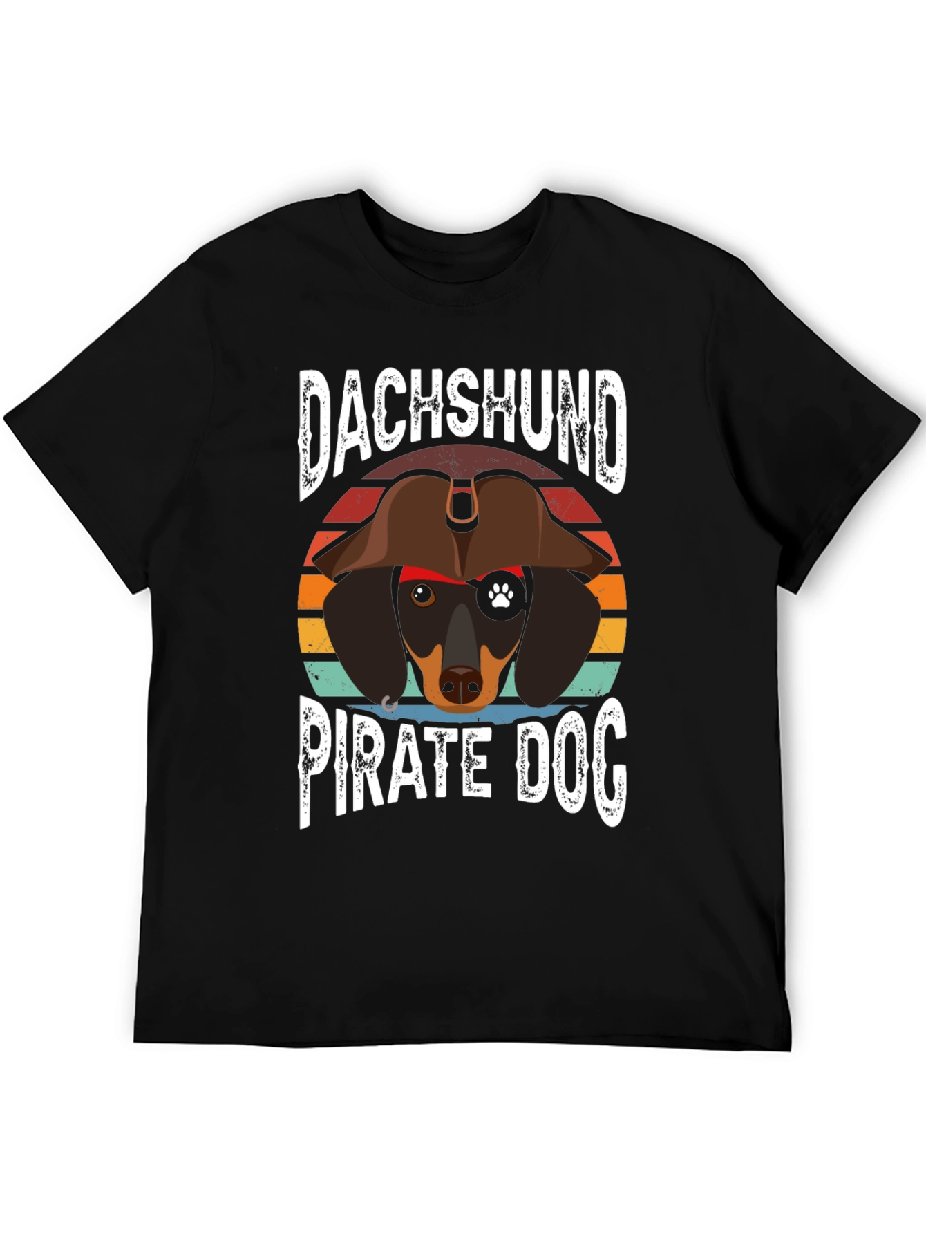 Dachshund Pirate Dog T-Shirt - Black