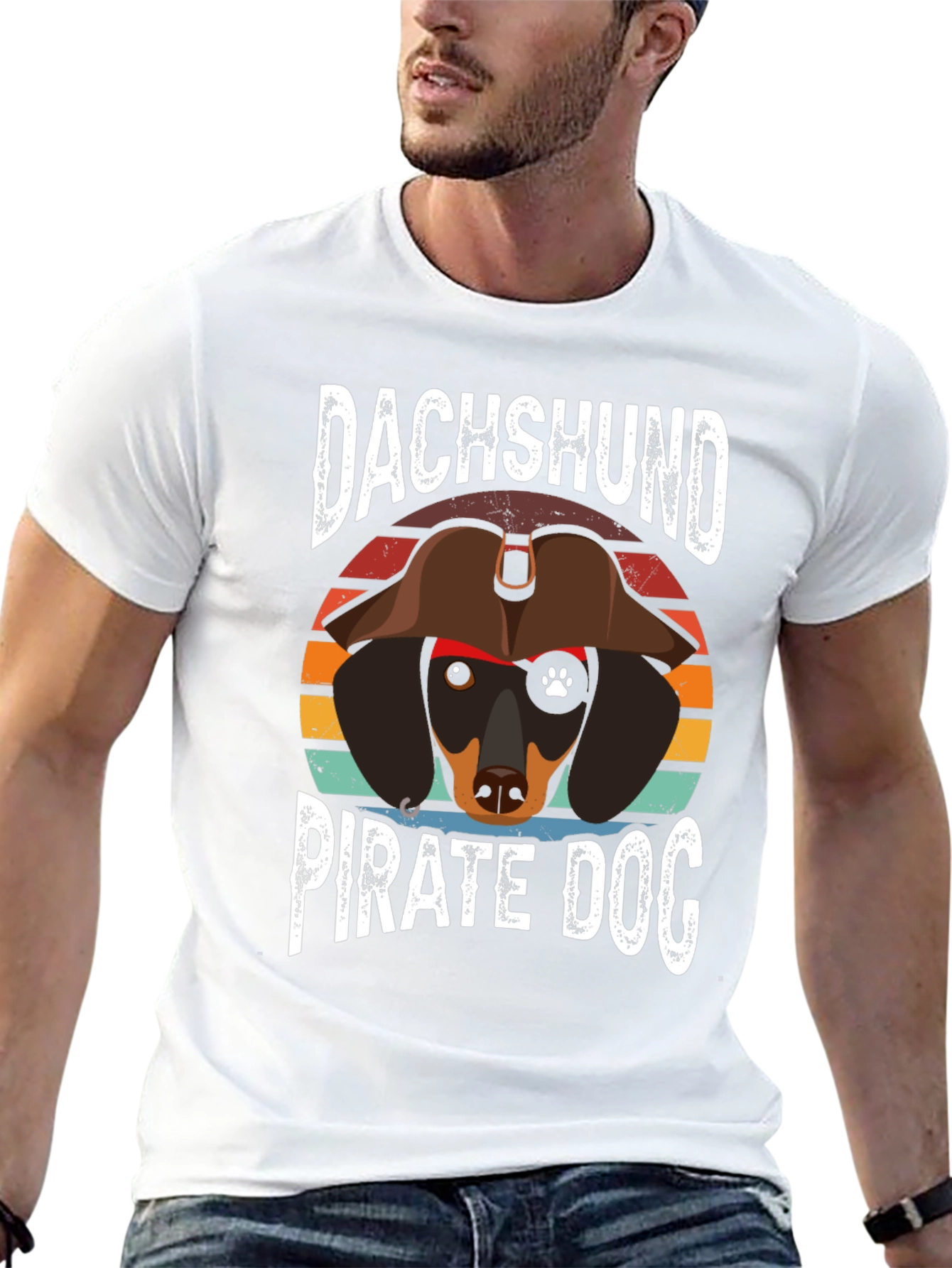 Dachshund Pirate Dog T-Shirt - Black