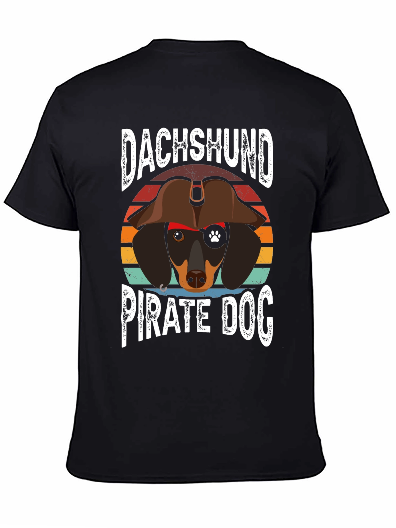 Dachshund Pirate Dog T-Shirt - Black