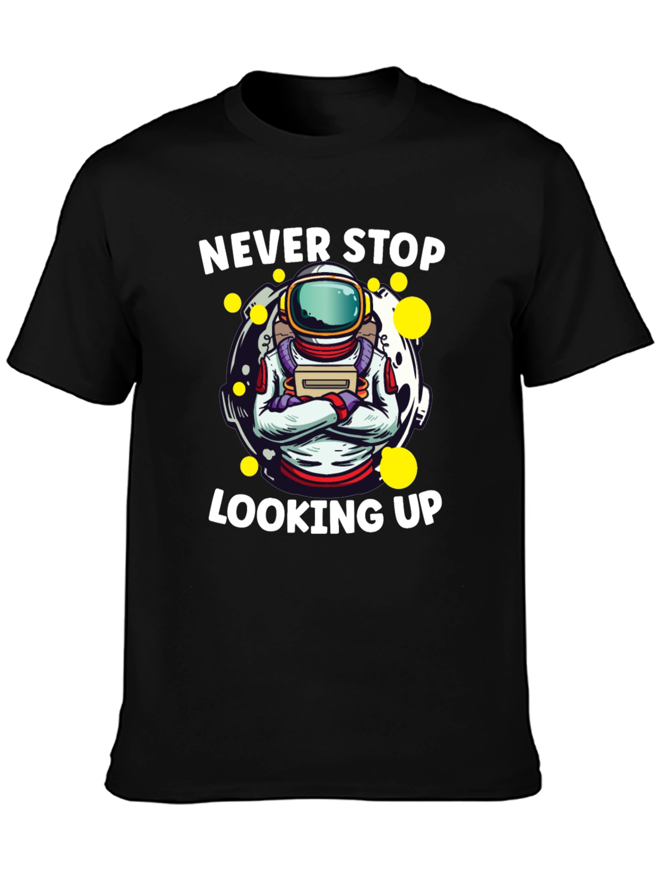 Never Stop Looking Up Astronaut Graphic Tee