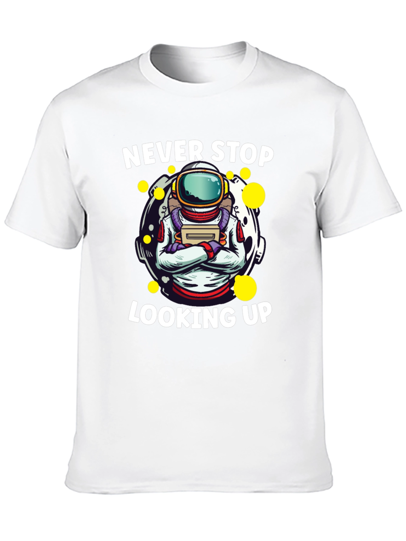 Never Stop Looking Up Astronaut Graphic Tee