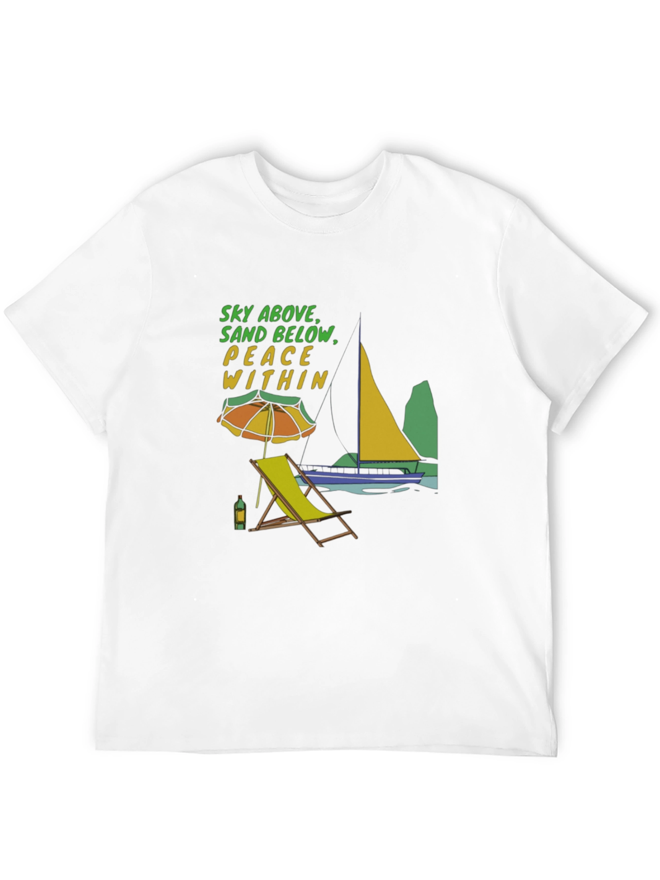 Beach Vibes T-Shirt: Sky Above Sand Below Peace Within