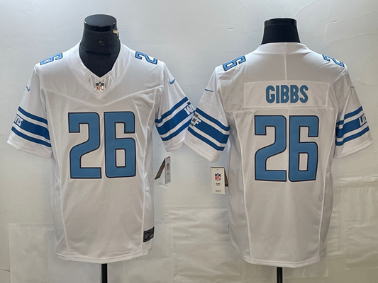 Men's Detroit Lions Jahmyr Gibbs #26 White Player Game Jerseys