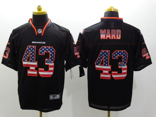 Men's Denver Broncos TJ Ward #43 Black Game Jerseys