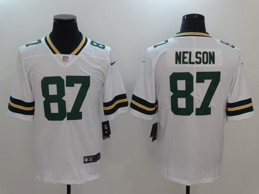 Men's Green Bay Packers Jordy Nelson #87 White Game Player Jerseys