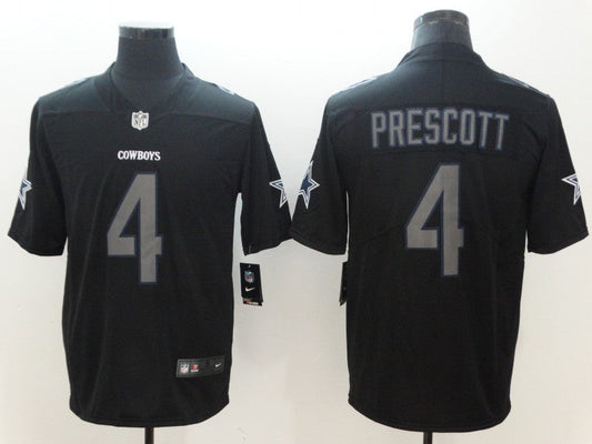 Men's Dallas Cowboys Dak Prescott #4 Black Alternate Player Game Jerseys