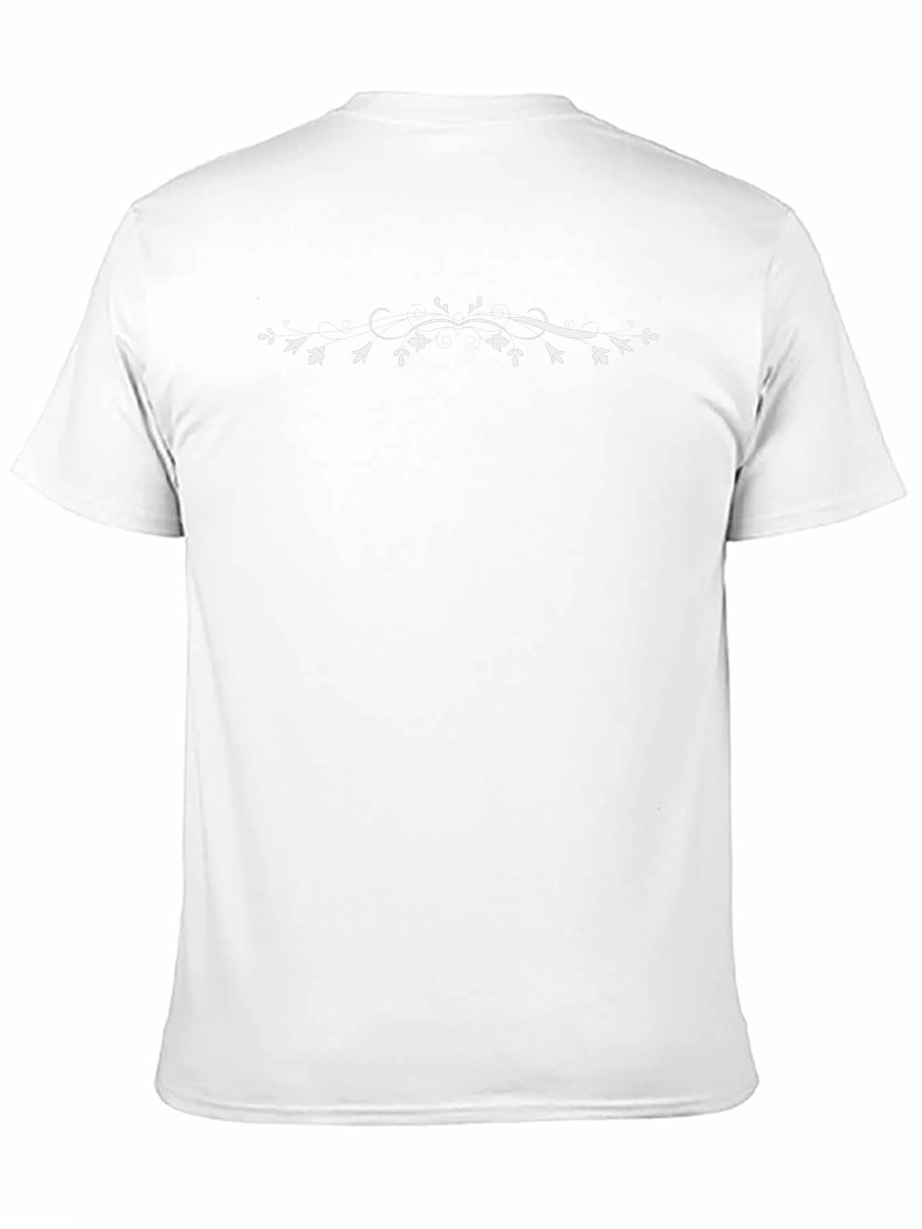 Mens Black Tee with Floral Vine Design