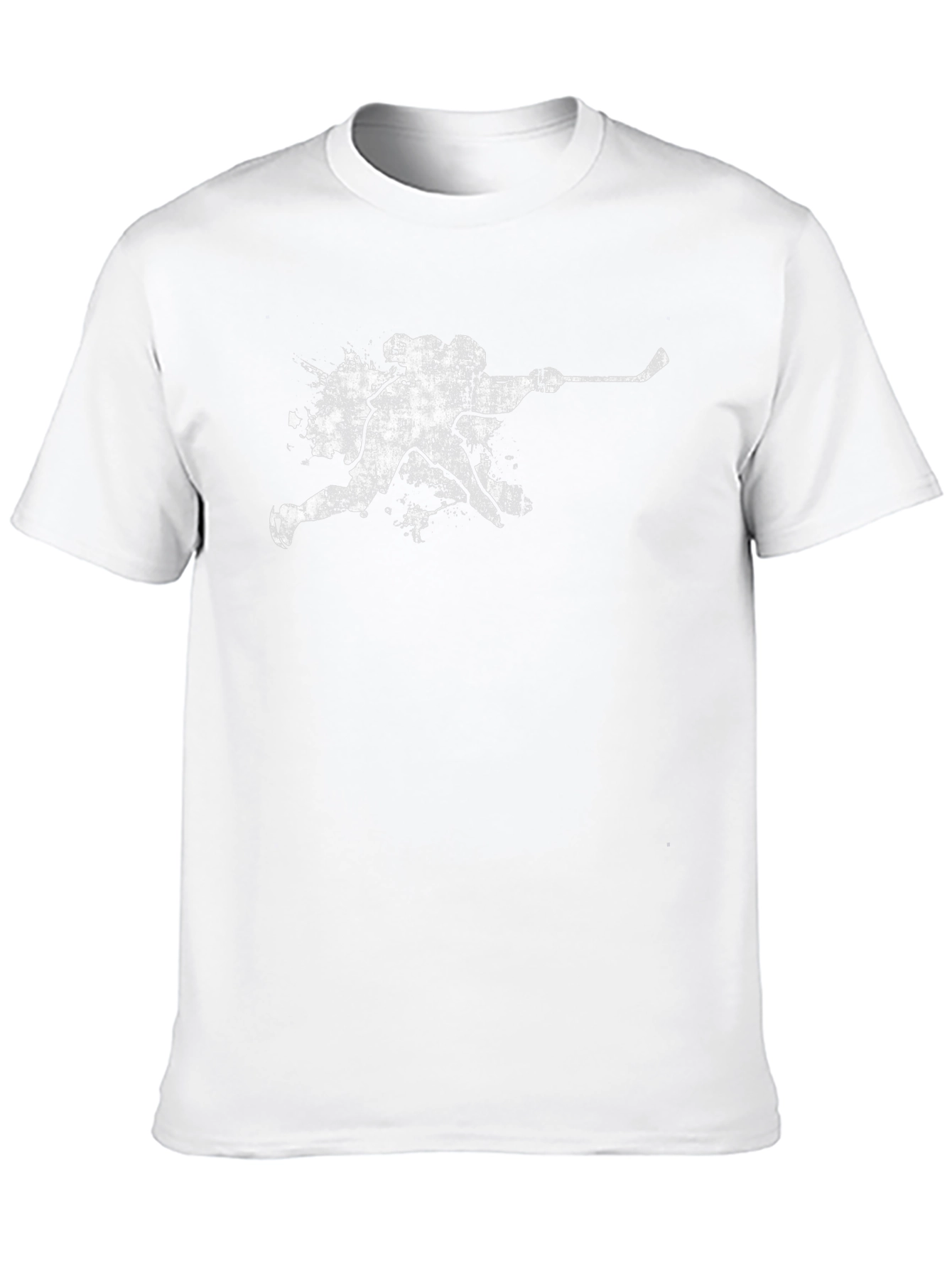 Grunge Hockey Player T-Shirt - Black