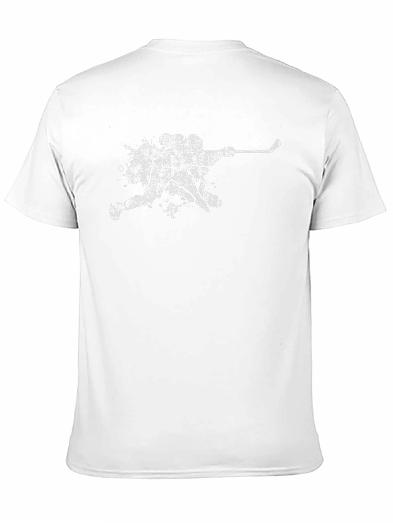 Grunge Hockey Player T-Shirt - Black
