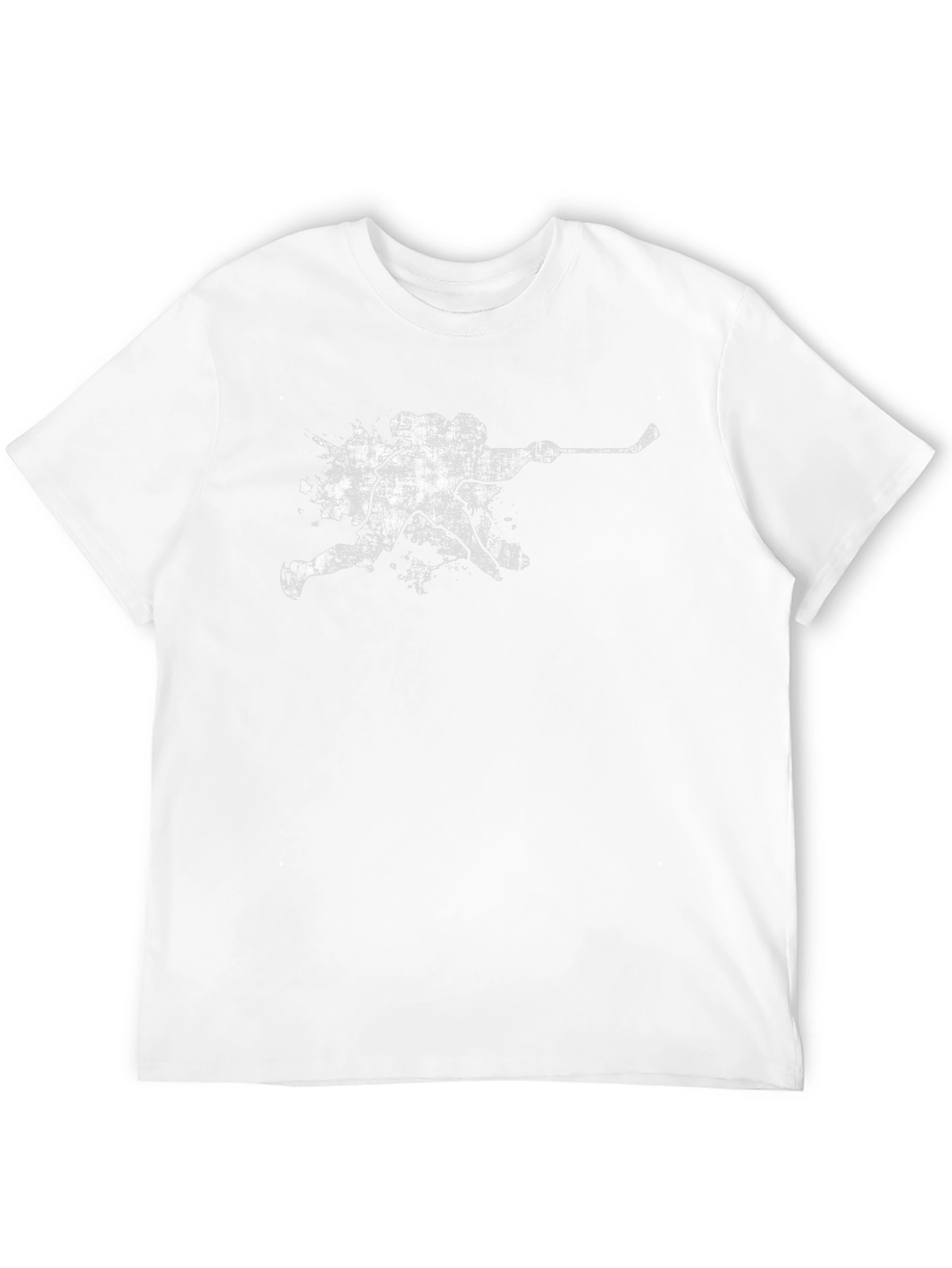 Grunge Hockey Player T-Shirt - Black