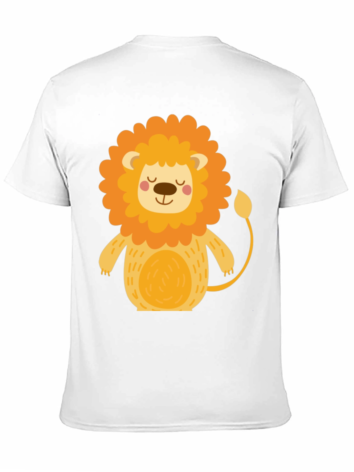Cute Cartoon Lion Black T-Shirt