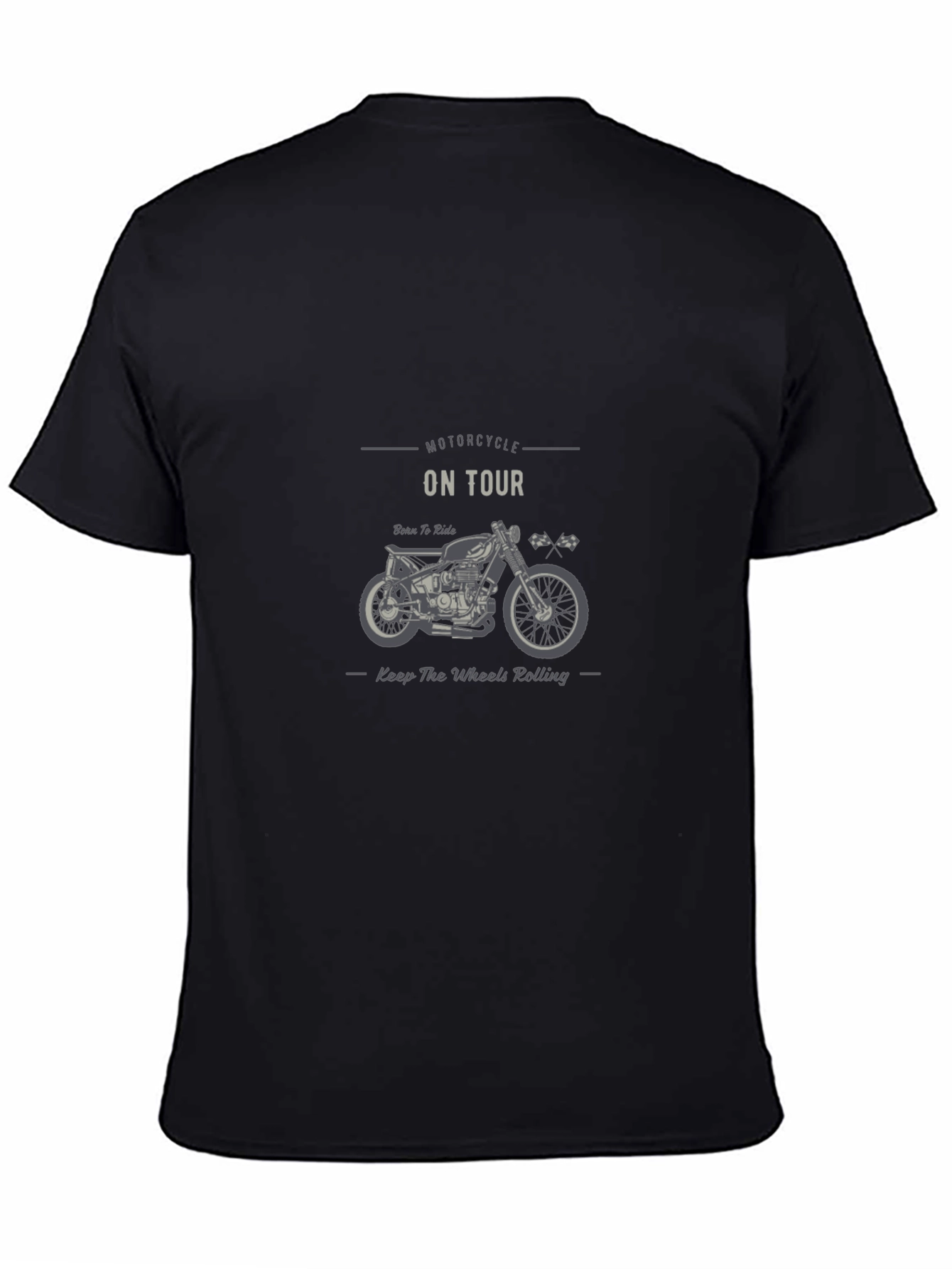 Motorcycle On Tour Graphic T-Shirt - Classic Black