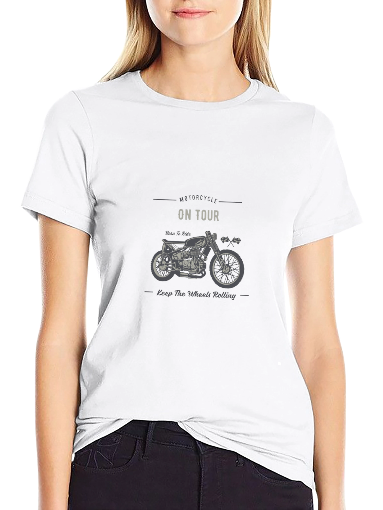 Motorcycle On Tour Graphic T-Shirt - Classic Black
