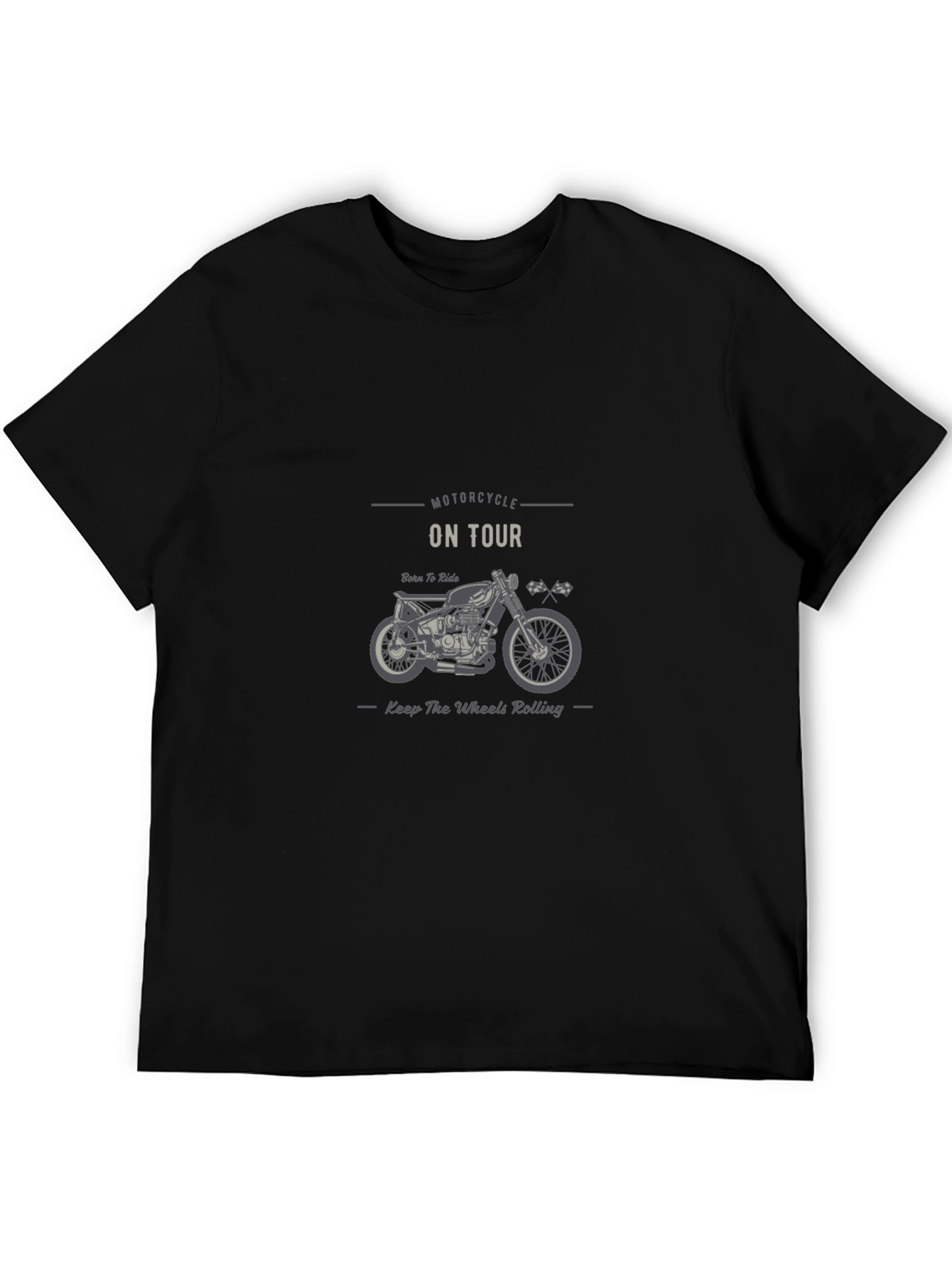 Motorcycle On Tour Graphic T-Shirt - Classic Black