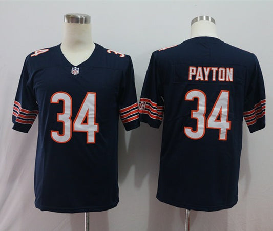 Men's Chicago Bears Walter Payton #34 Navy Game Retired Player Jerseys