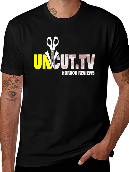 Uncut.TV Horror Reviews Graphic Tee - Black Cotton T-Shirt