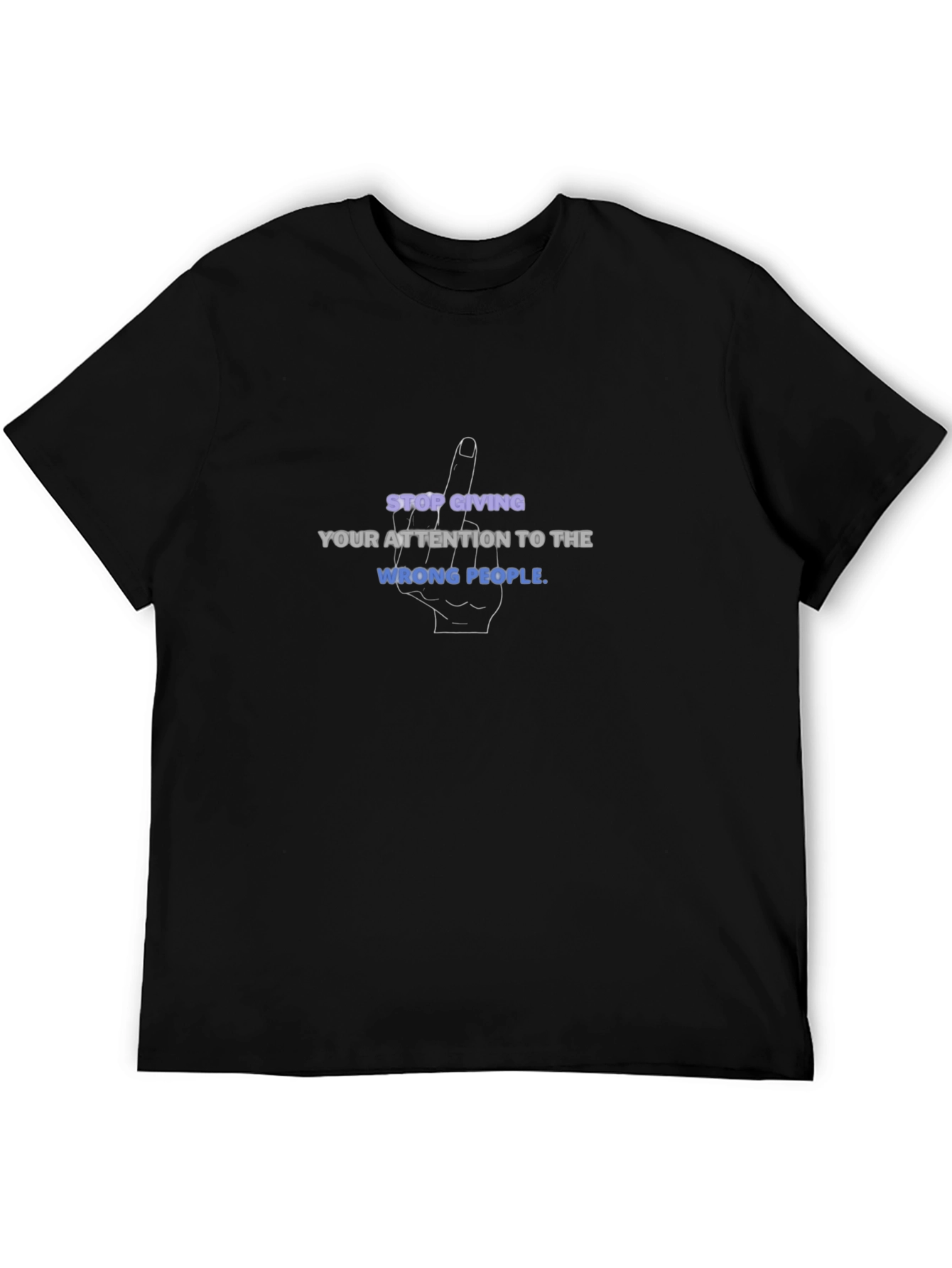 Attitude Black Graphic T-Shirt - Stop Giving...