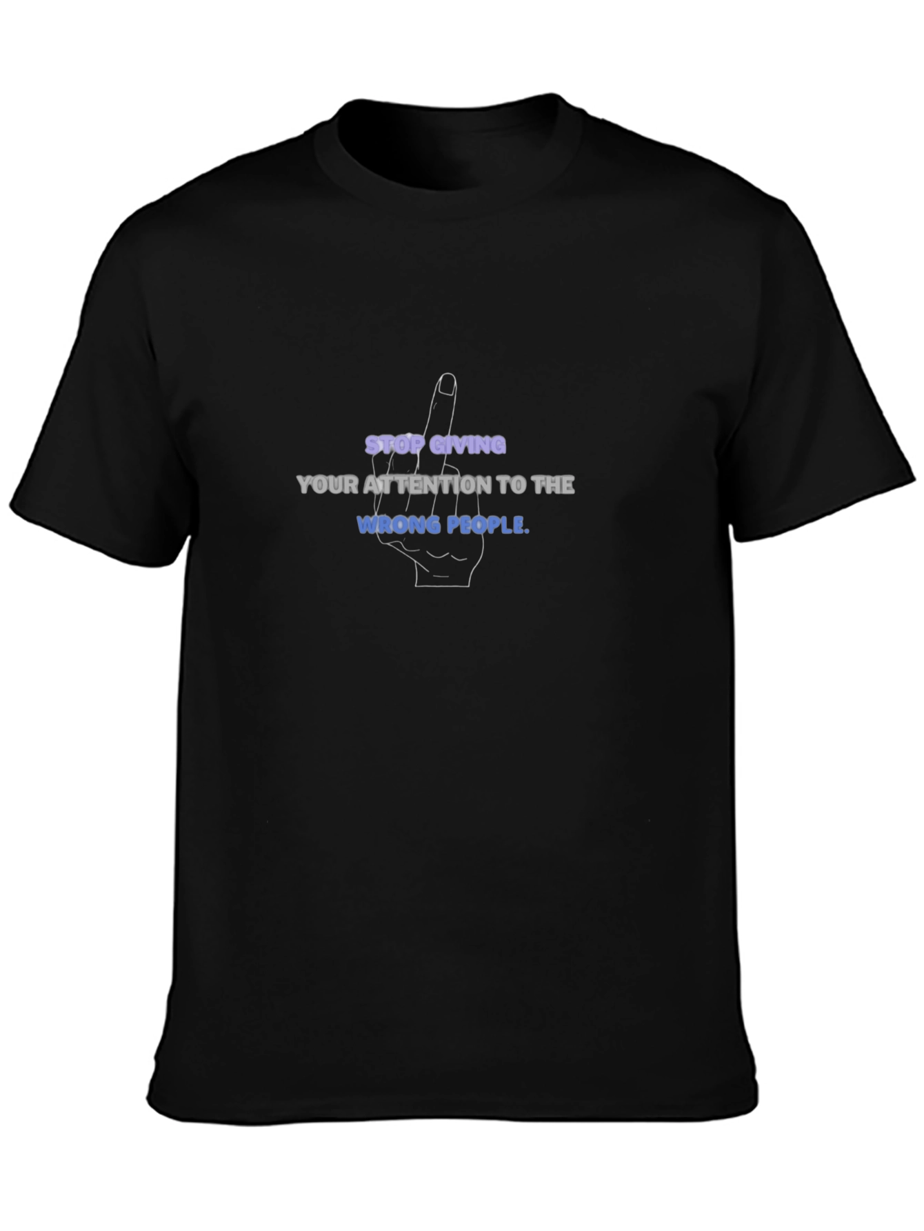 Attitude Black Graphic T-Shirt - Stop Giving...