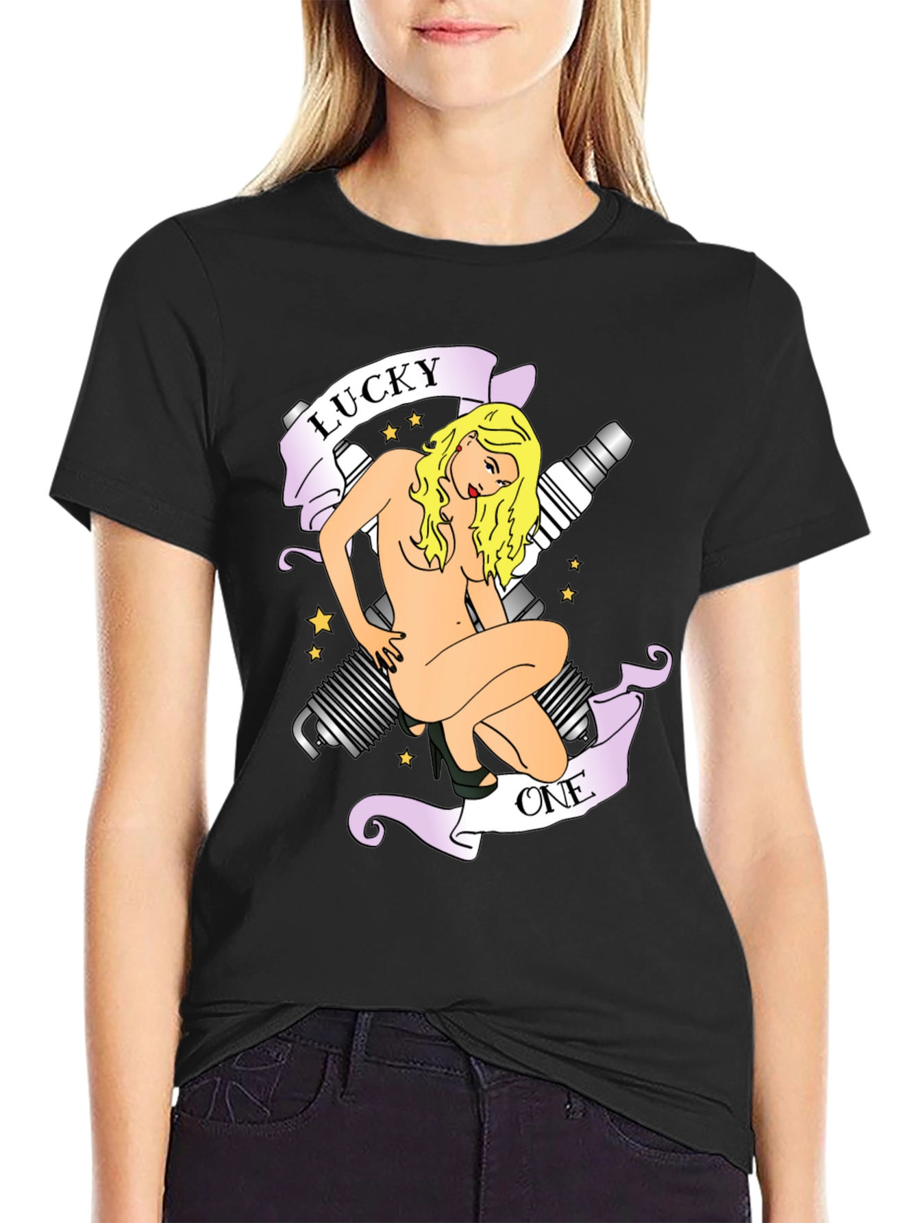 Lucky One Graphic Tee - Black