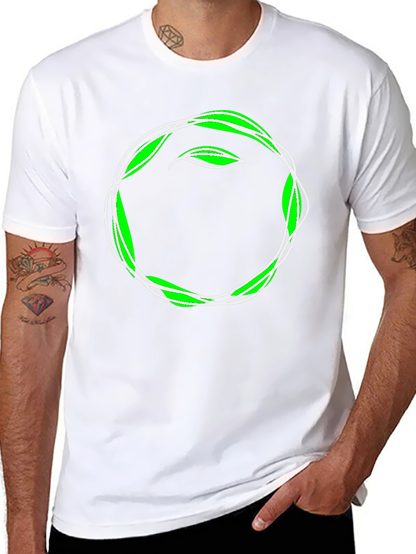 Leaf Circle Graphic Tee - Eco-Friendly Style