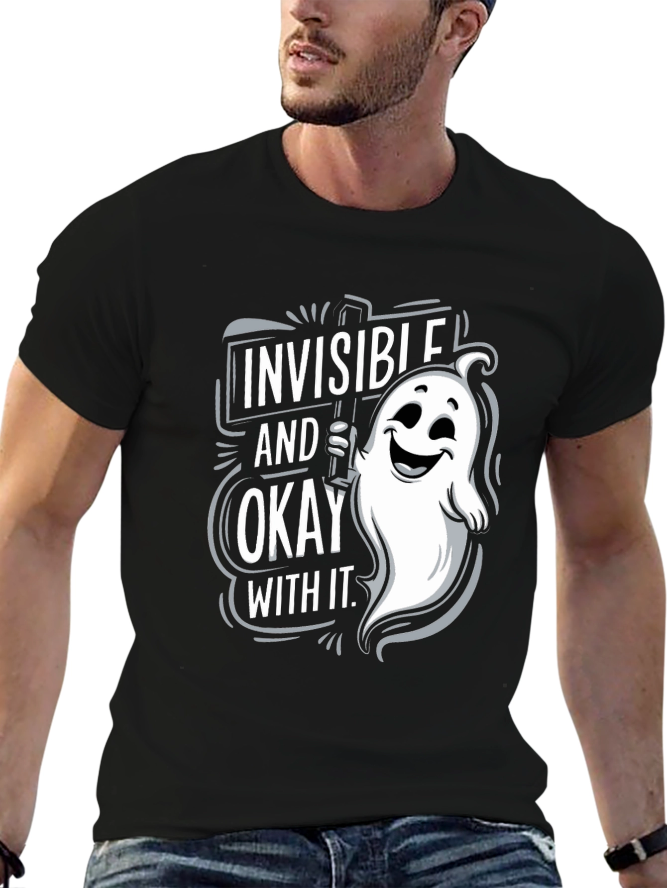 Invisible & Okay Ghost Graphic T-Shirt