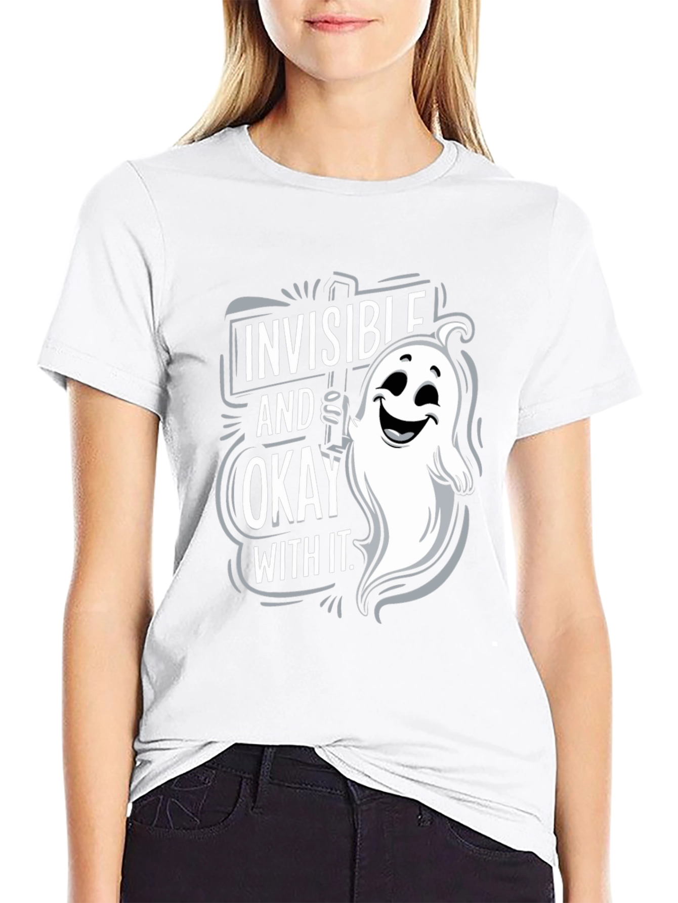Invisible & Okay Ghost Graphic T-Shirt
