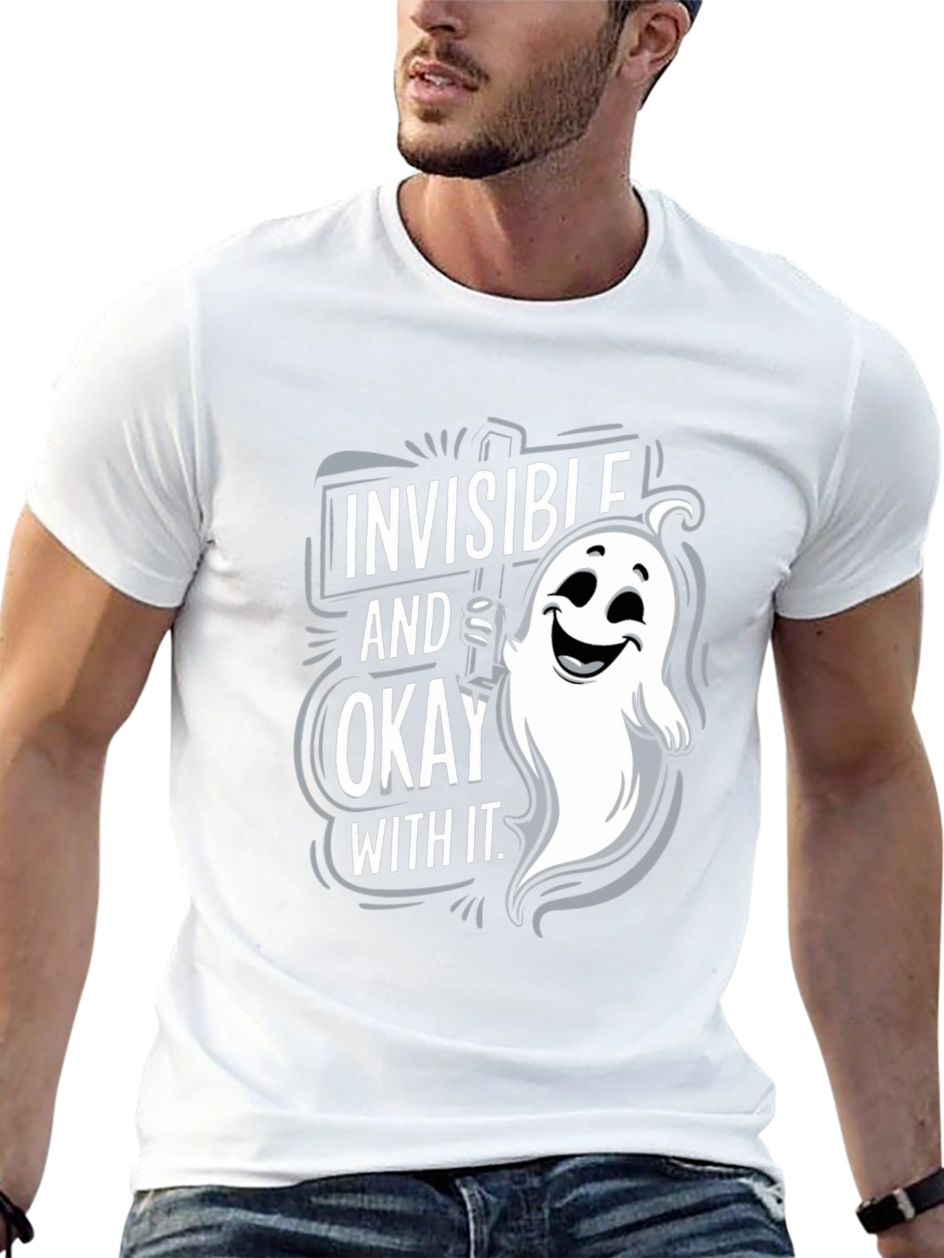 Invisible & Okay Ghost Graphic T-Shirt