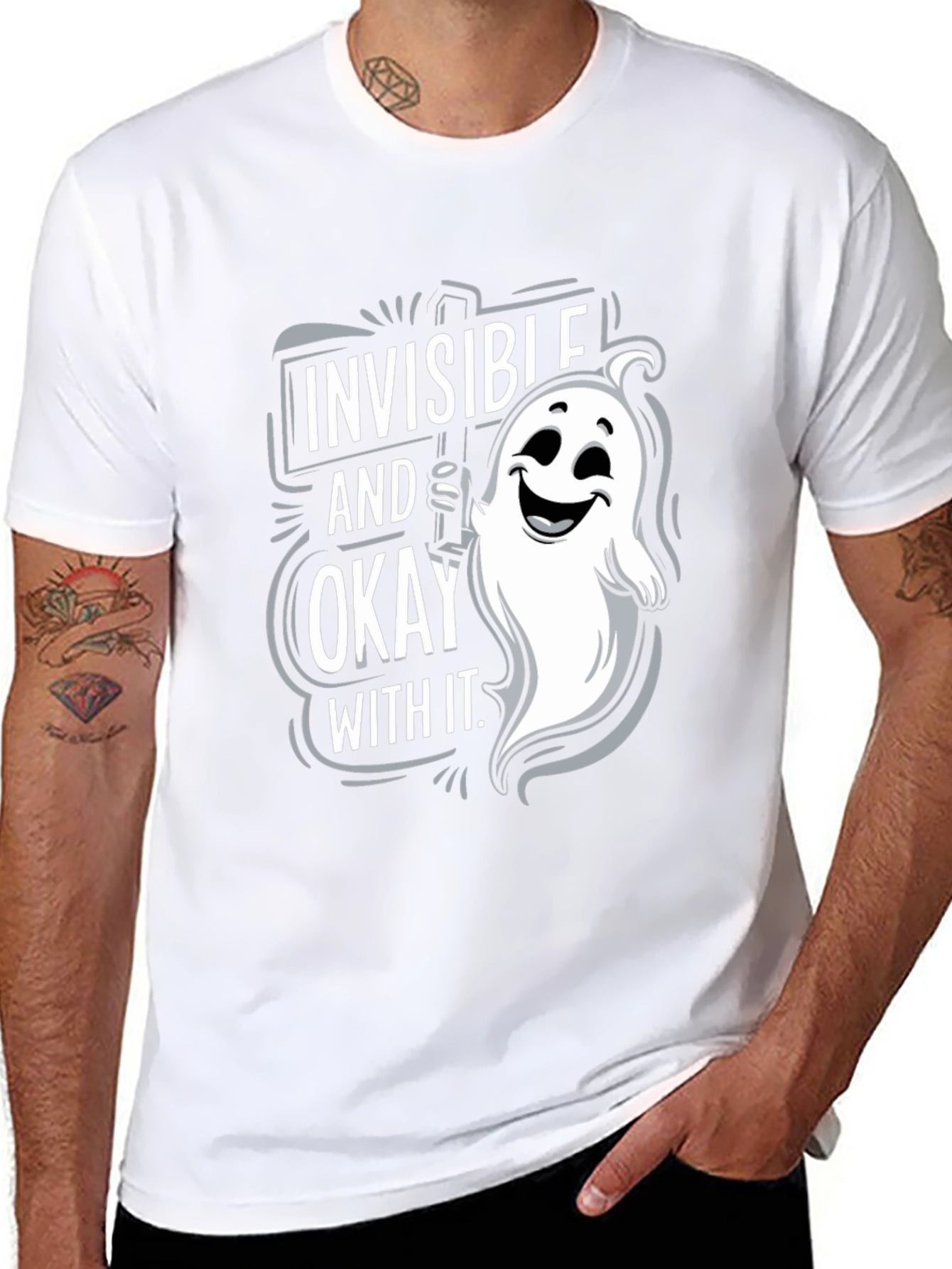 Invisible & Okay Ghost Graphic T-Shirt