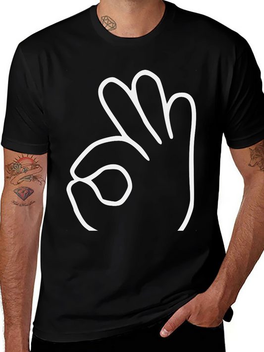 OK Hand Sign Graphic Tee - Funny Humor Gesture T-Shirt