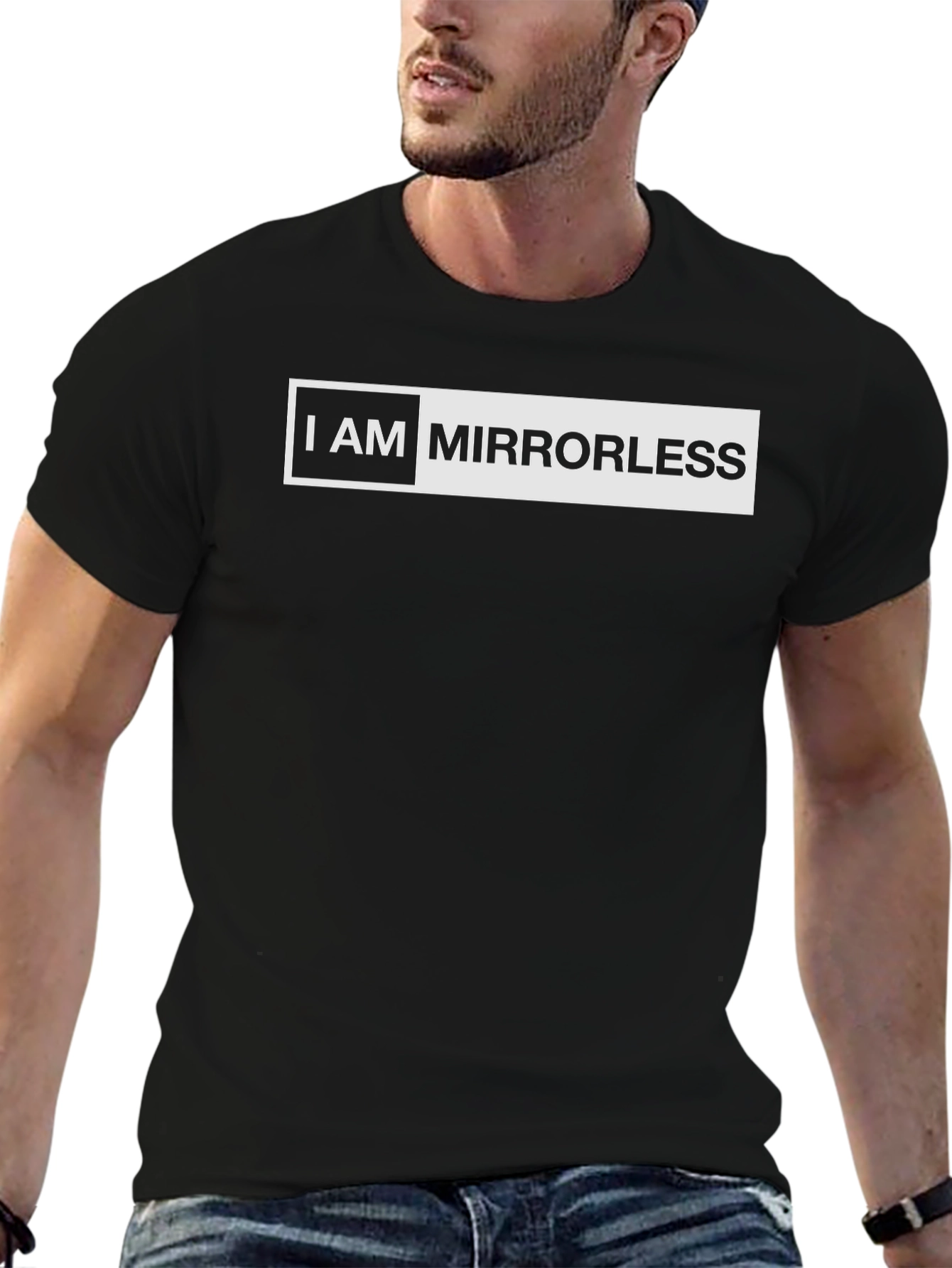 I AM MIRRORLESS Black Graphic T-Shirt