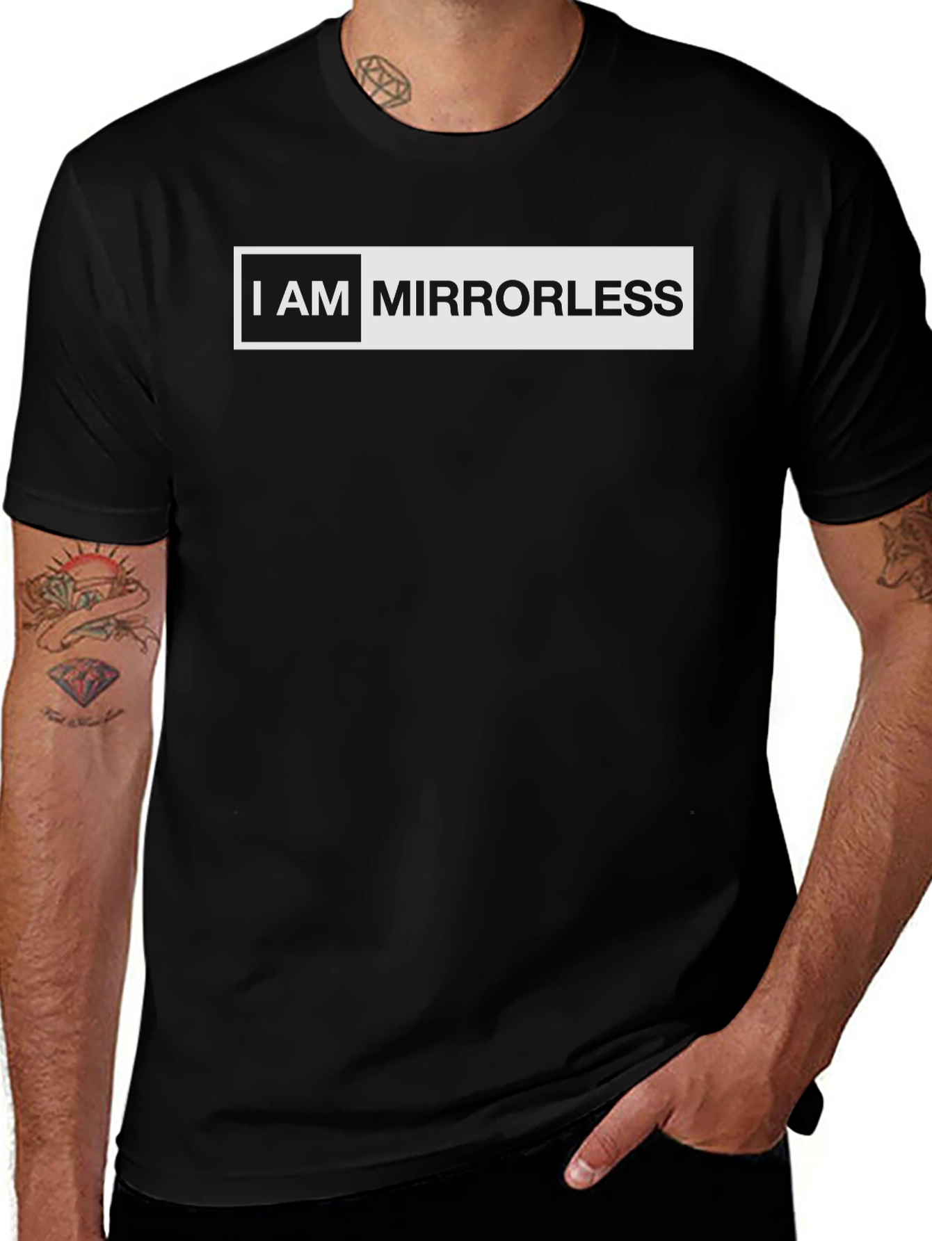 I AM MIRRORLESS Black Graphic T-Shirt