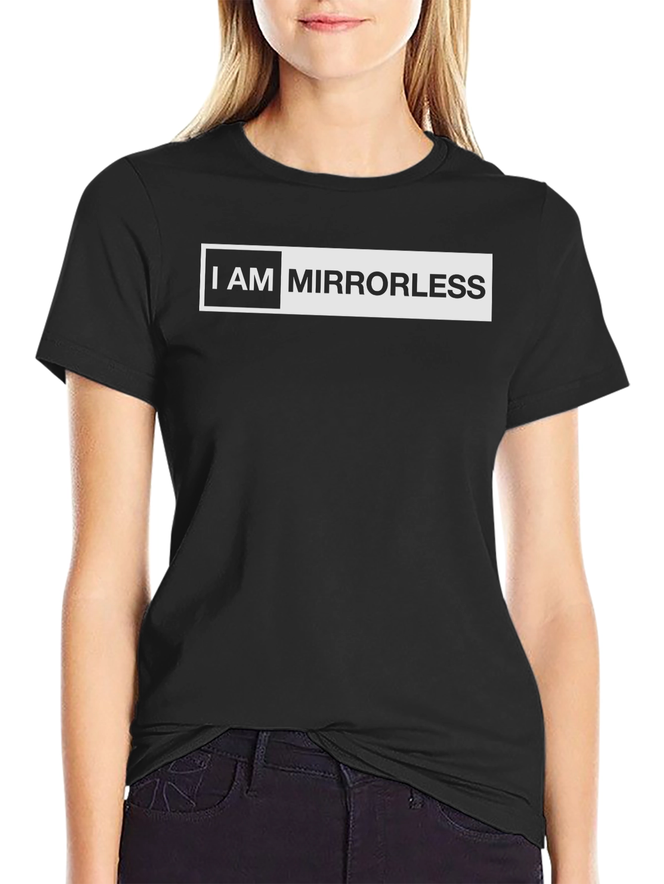 I AM MIRRORLESS Black Graphic T-Shirt