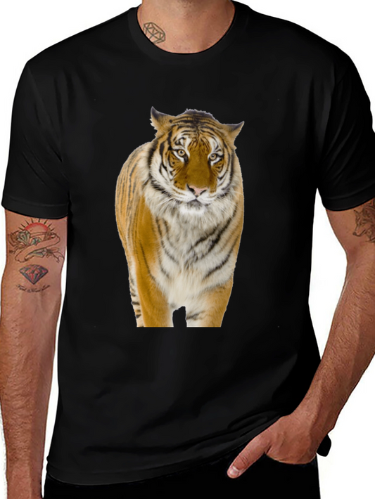 Tiger Graphic Black T-Shirt - Bold Animal Print Tee