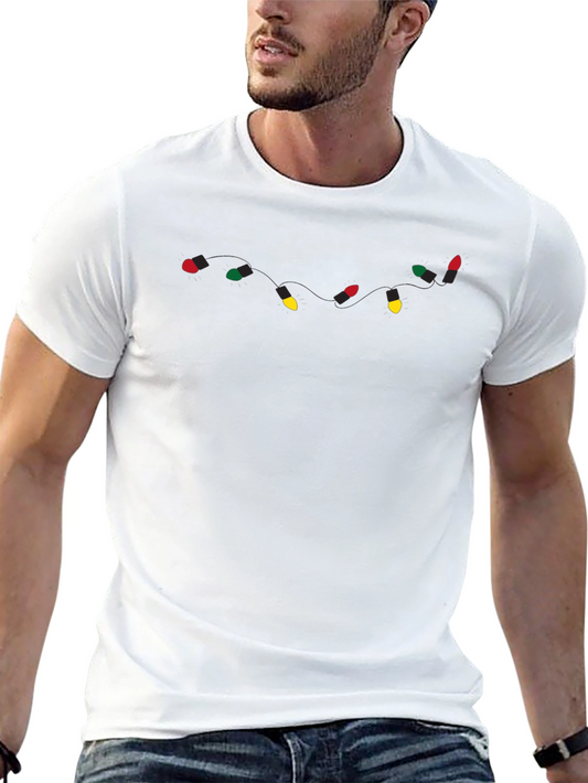 Christmas Lights Graphic Tee - Holiday Apparel