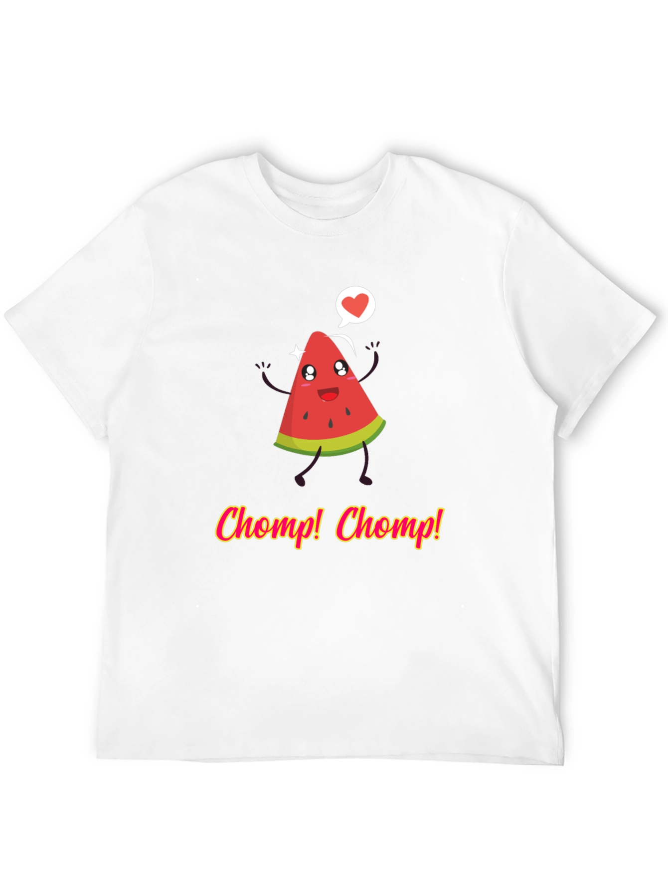 Cute Watermelon Cartoon Black T-shirt