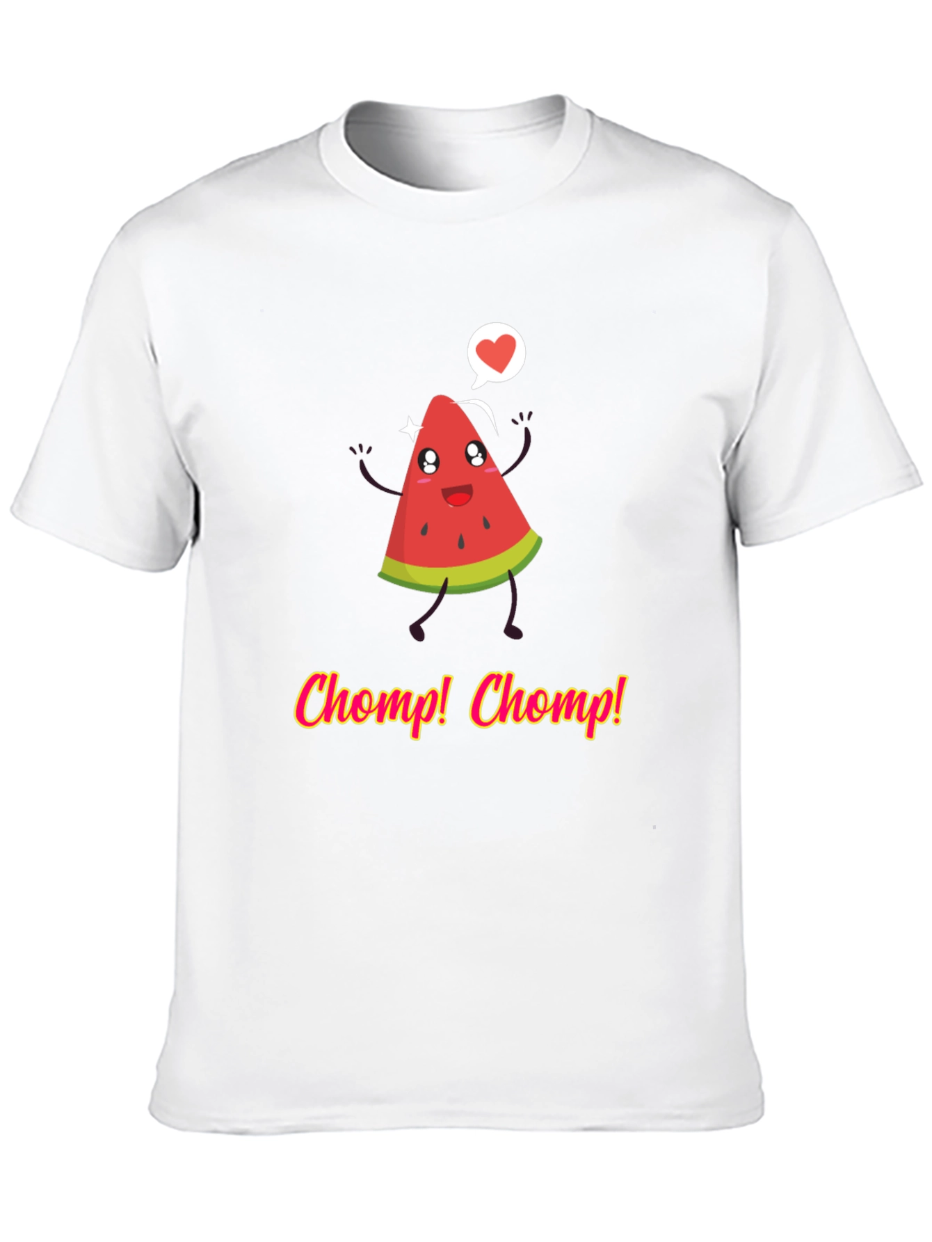 Cute Watermelon Cartoon Black T-shirt