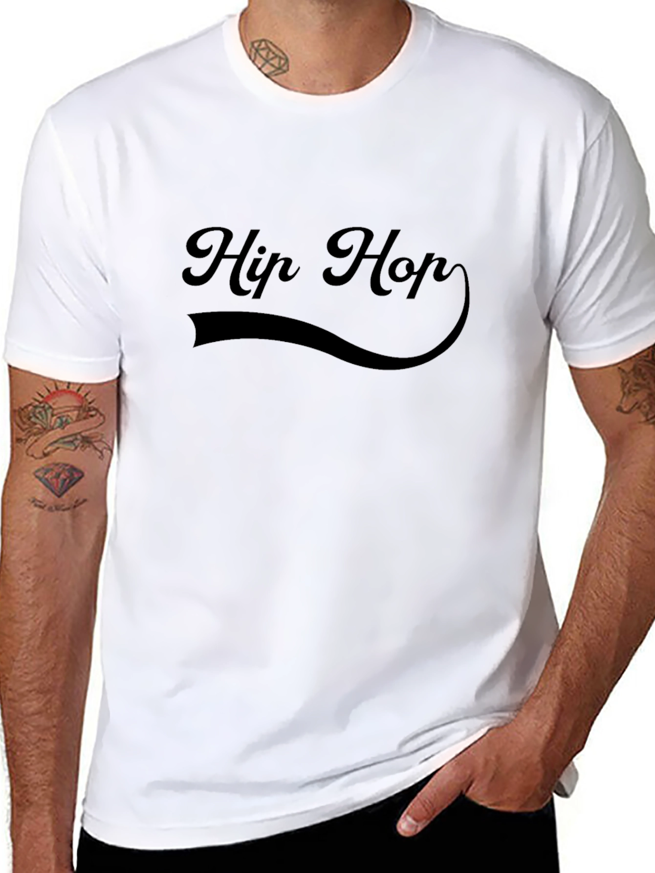 Black Hip Hop Graphic T-Shirt