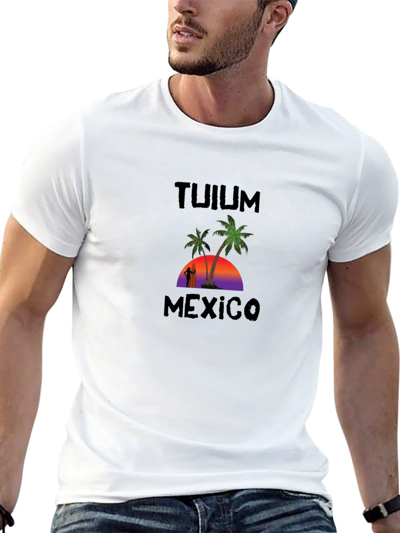 Tulum Mexico Palm Tree Graphic T-Shirt