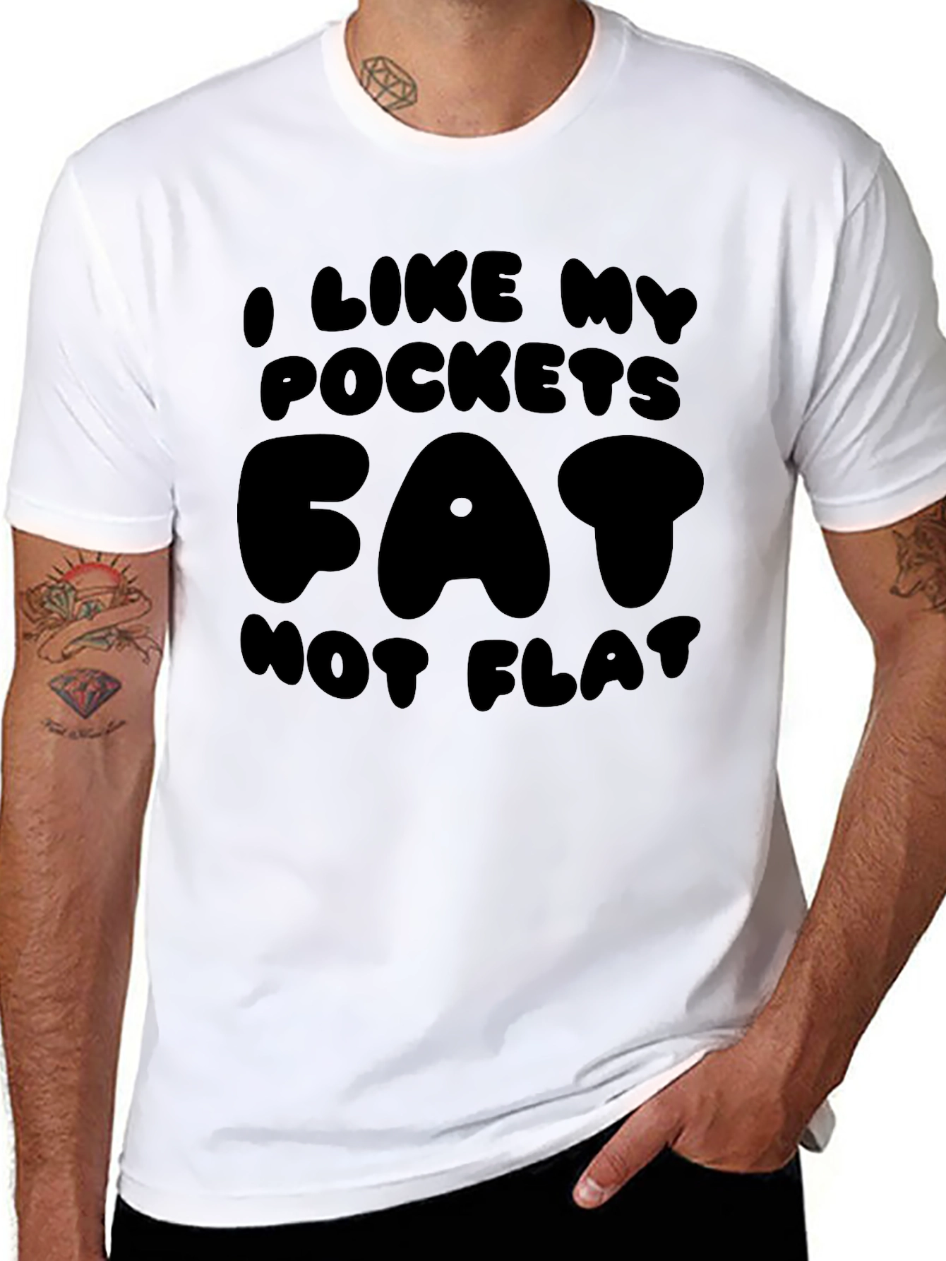 Fat Pockets Graphic Tee - Mens Black T-Shirt