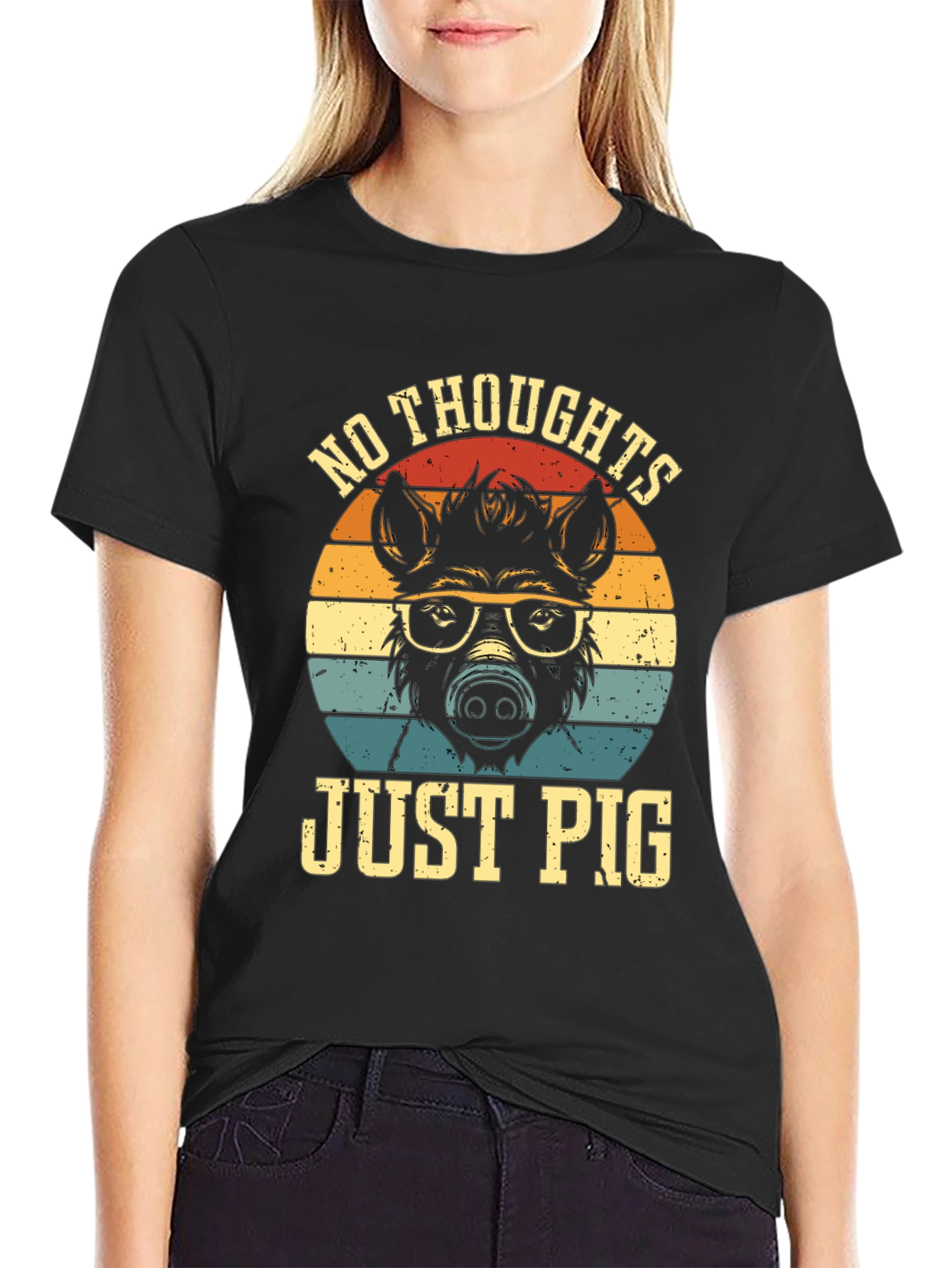 No Thoughts Just Pig Graphic Tee
