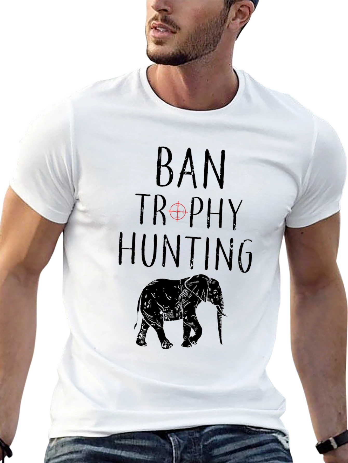 Ban Trophy Hunting T-Shirt - Elephant Conservation Tee