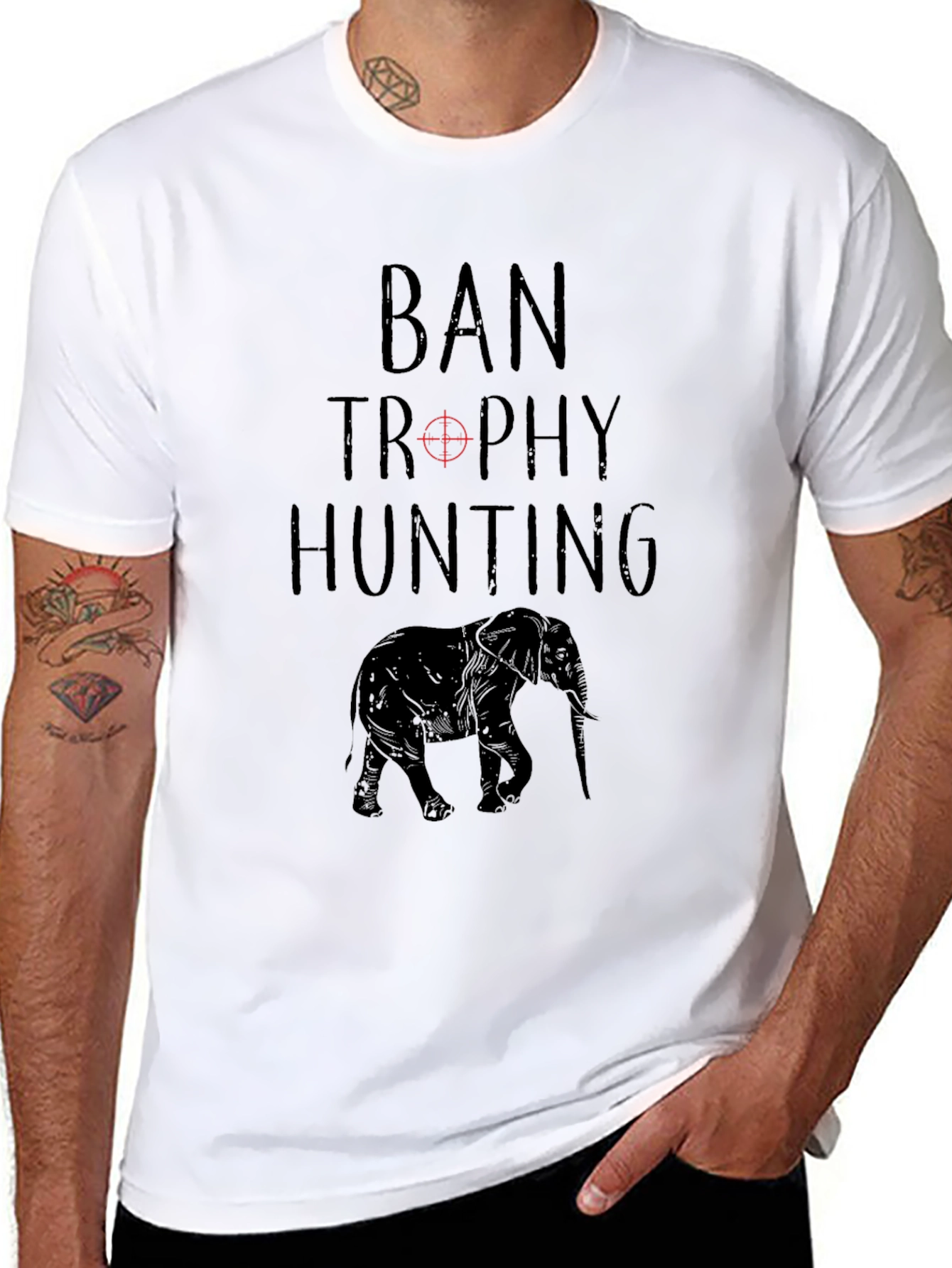 Ban Trophy Hunting T-Shirt - Elephant Conservation Tee