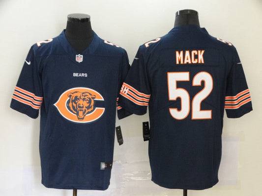 Men's Chicago Bears Khalil Mack #52 Navy Team Game Jerseys