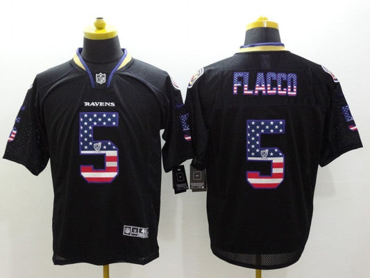 Men's Baltimore Ravens Joe Flacco #5 Black Game Player Jerseys