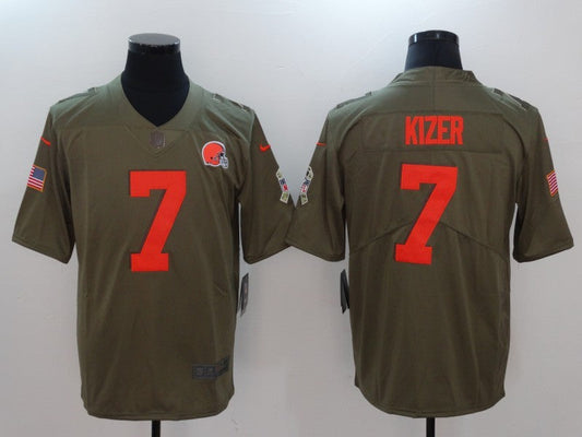 Men's Cleveland Browns DeShone Kizer #7 Olive Game Jerseys