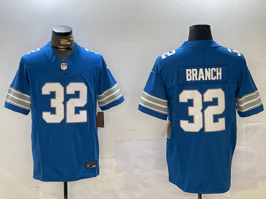 Men's Detroit Lions Brian Branch #32 Blue Game Jerseys