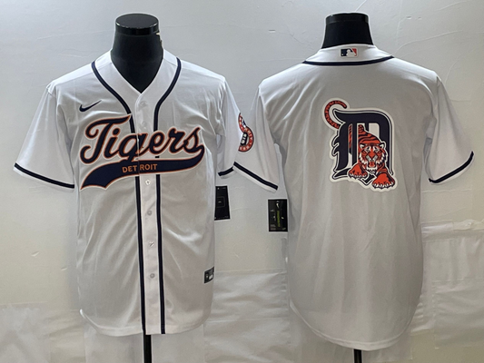 Men's Detroit Tigers White Replica Jerseys Joint Edition