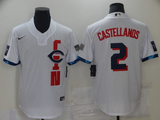 Men's Cincinnati Reds Nicholas Castellanos #2 White Replica Baseball Jerseys