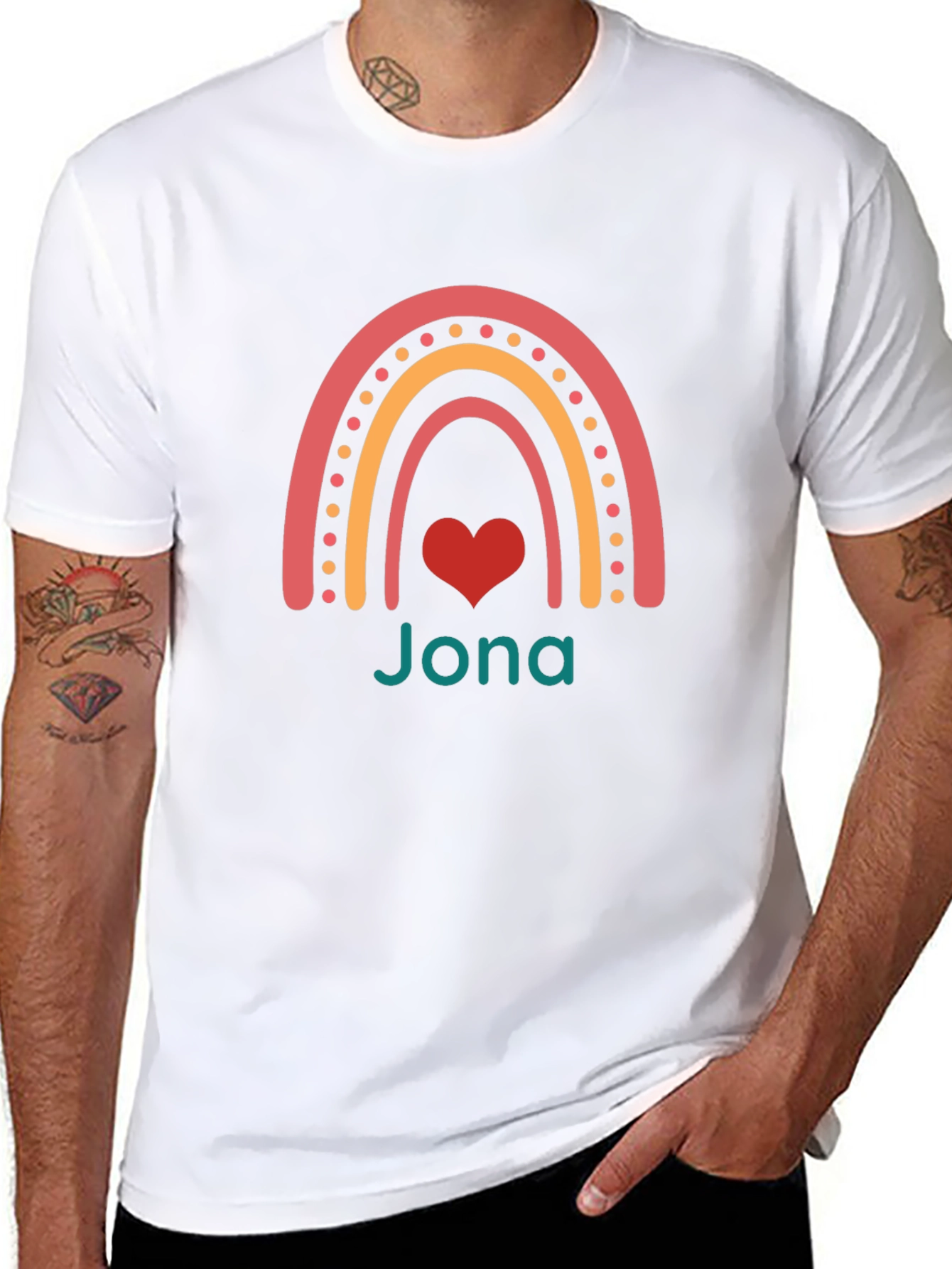 Rainbow Jona Heart Personalized T-Shirt