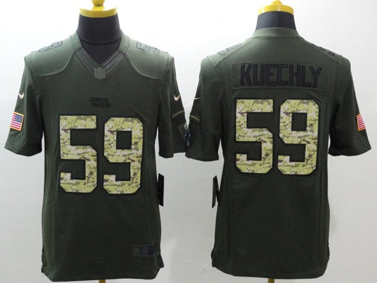 Men's Carolina Panthers Luke Kuechly #59 Army Green Game Jerseys